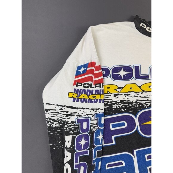 Rare Vintage 90s Polaris Racing AOP Long Sleeve Shirt Promo Hype Streetwear Art - Picture 4 of 14
